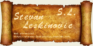 Stevan Leškinović vizit kartica